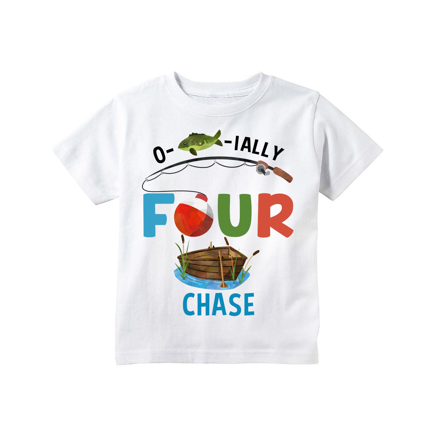 Fishing 4th Birthday Party Personalized Shirt for Toddler Boys - O-fish-ially  Four – Happy Lion Clothing